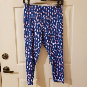 Zyia Active Size 6-8 Blue and Pink Patterned Leggings